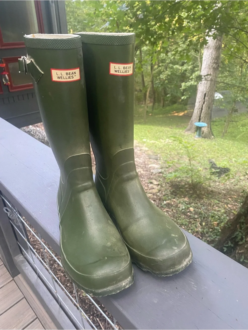 L.L. Bean Olive Green Wellies Rain Boots